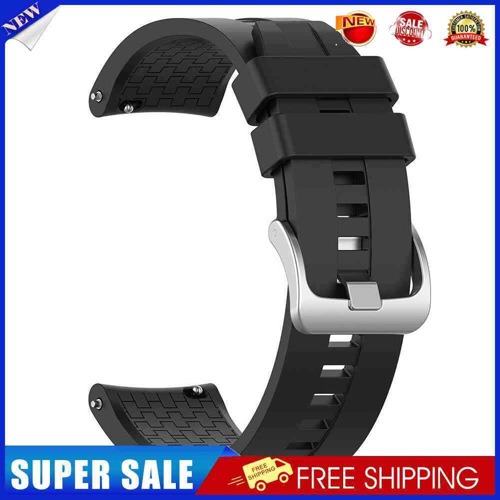 22mm Silicone Wrist Strap Band w/Buckle for Amazfit GTR 47mm (Black)
