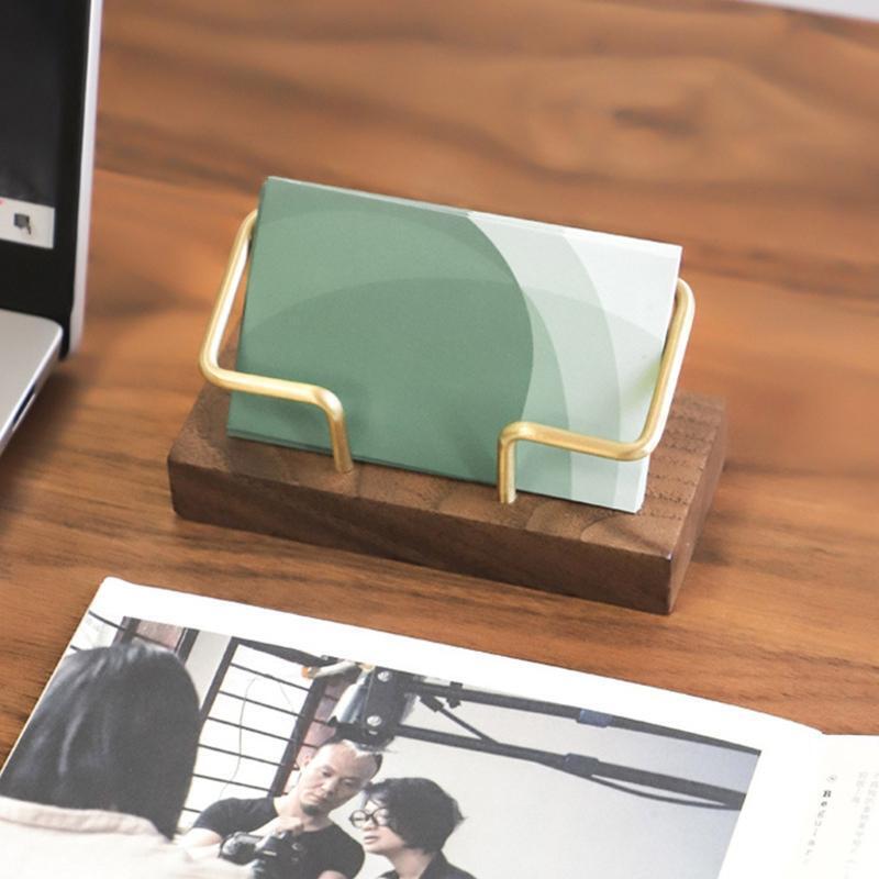 Desktop Business Card Holder Hollow-out Design  Easier Access Max 50 Sheets Card
