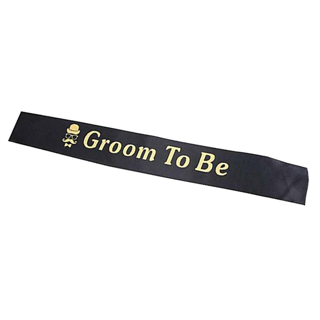 Groom to Be Sash Band Bachelor Bridal  Decorations Black
