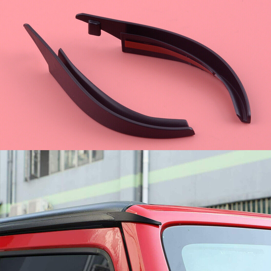 Roof Hard-Top Rain Groove Gutter Extension fit for Jeep Wrangler JK 07-17 Black