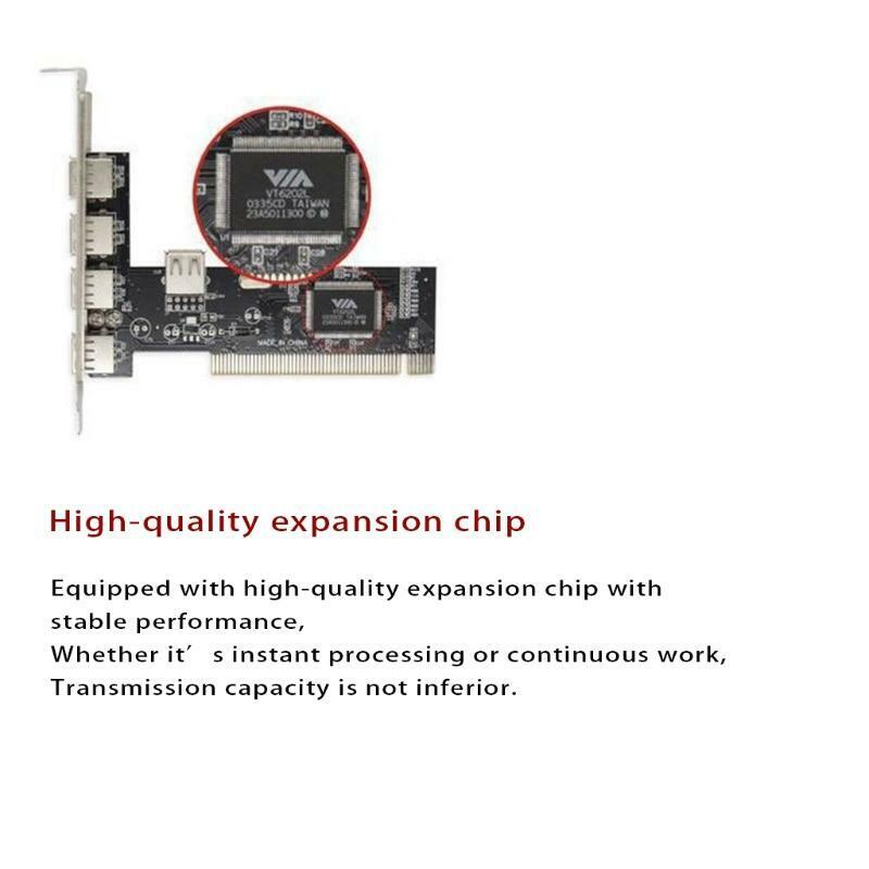 USB 2.0 4 Port 480Mbps High Speed Via Hub PCI Controller Card PCI Adapter Cards