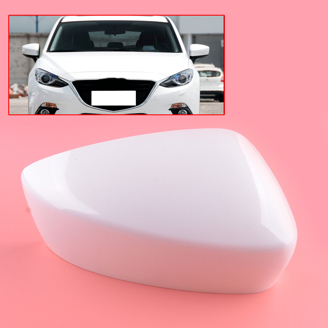 Side Rearview Mirror Cover Cap Fit for Mazda 3 2014 2015 2016 Right White