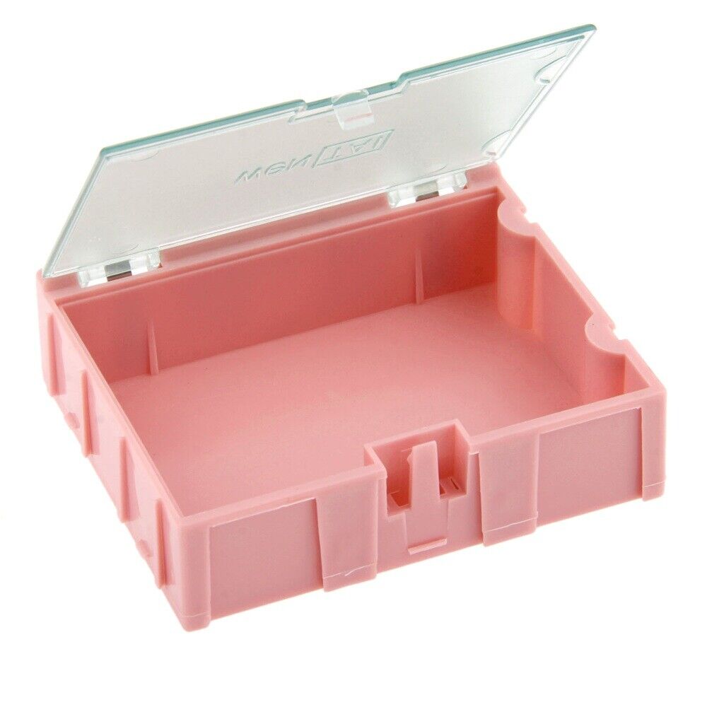 2pcs Pink Components Part Laboratory Storage Boxes Electronic SMT SMD Box Case