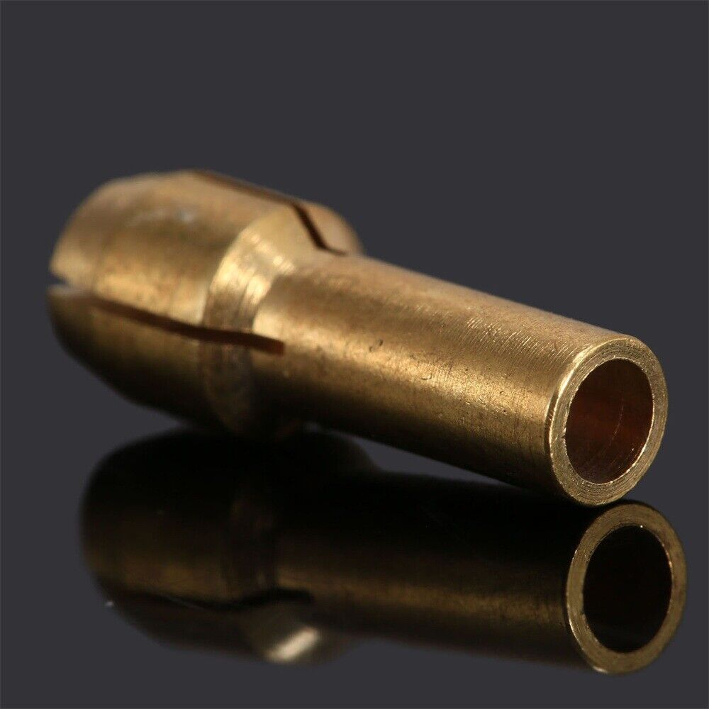 10pcs 0.5-3.2mm Brass Collets 4.8mm Shank & Keyless Drill Chuck Rotary Tool C6B