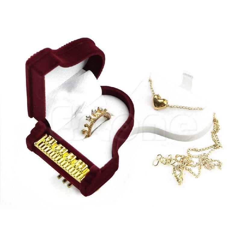 Velvet Piano Ring Elegant Box Earring Pendant Jewelry  Wedding ring Case