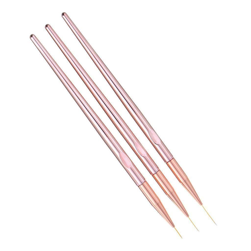 3x Detailing Liner Brushes Pattern Flower Drawing Striping Art  Set