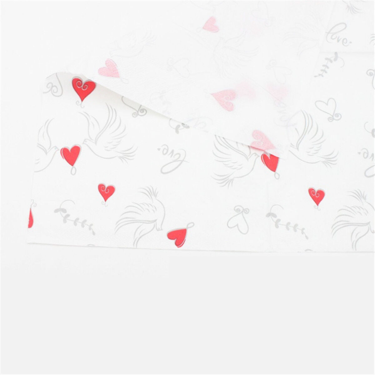 20pcs 33*33cm Red Hearts Pattern Printed Paper Napkins,100% Virgin Wood Napkin