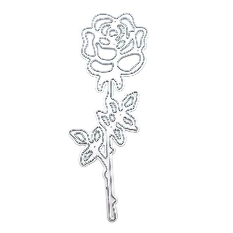 Elegant Single Rose Carbon Steel Cutting Dies DIY Scrapbooking Photo Album Cards