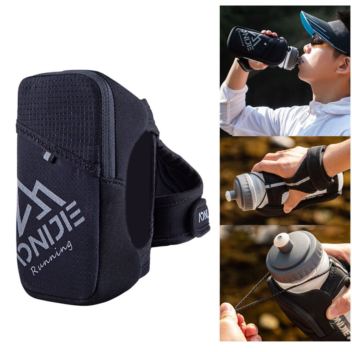 Sports for Running Handheld Case Tote Bag Sleeve Holder Water Bottle Pouch