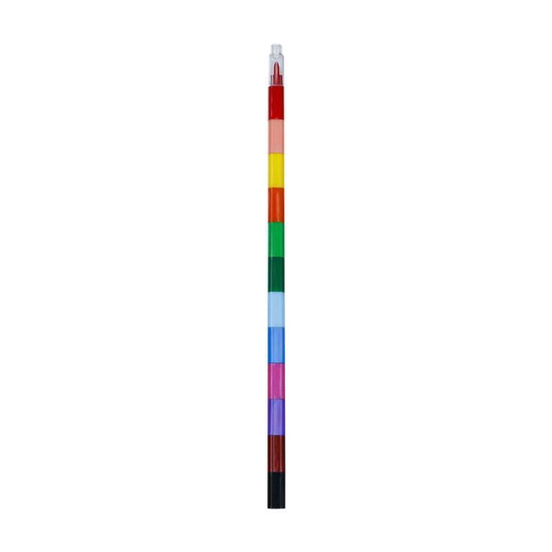 12Pcs/Pack Mini Finger Crayons Coloring Crayon Pens Stackable Removable Gift Set