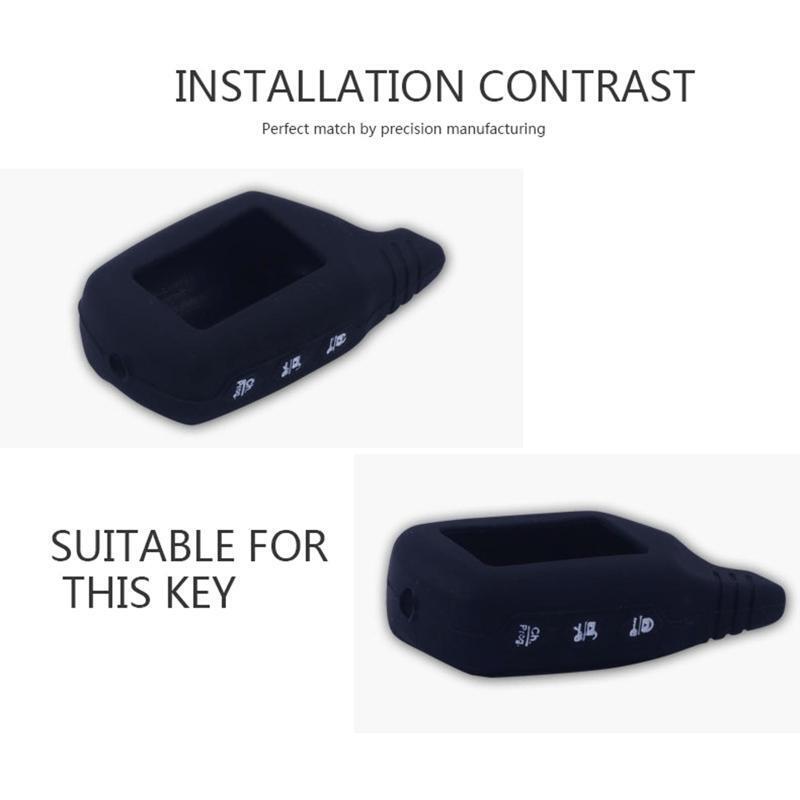 Car Alarm Remote Controller LCD Transmitter Keychain Silicone Cover for B9 B91
