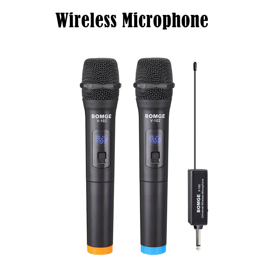 V-102 2pcs Wireless Microphone KTV Player Singing Speech Mic with Receiver