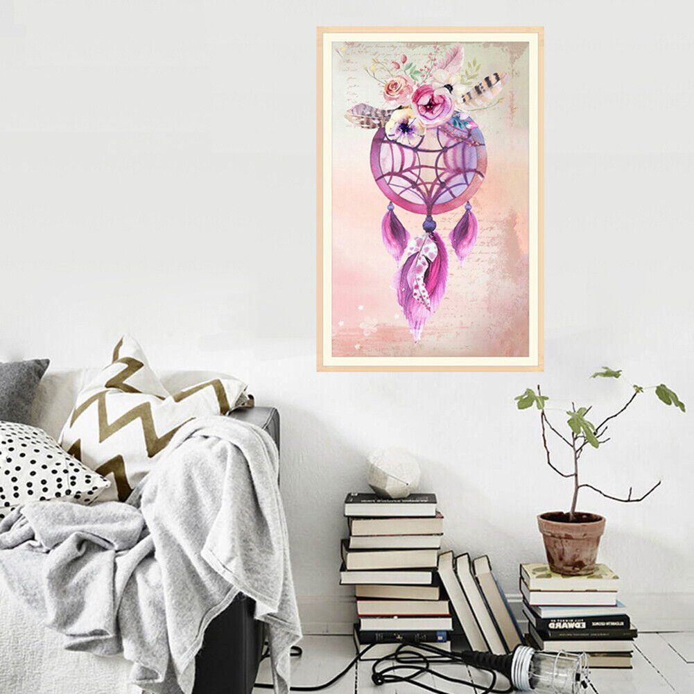 Flower Dream Catcher Round DIY Diamond Painting Embroidery Cross Stitch