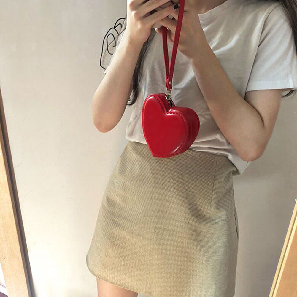 Fashion Love Shaped Handbag Korean Women Mini Leather Purse Coin Bag Clutch