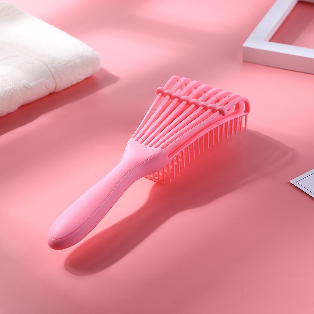 Women Hair Scalp Massage Comb Wet Curly Hairdress Styling Hairbrush (Pink)