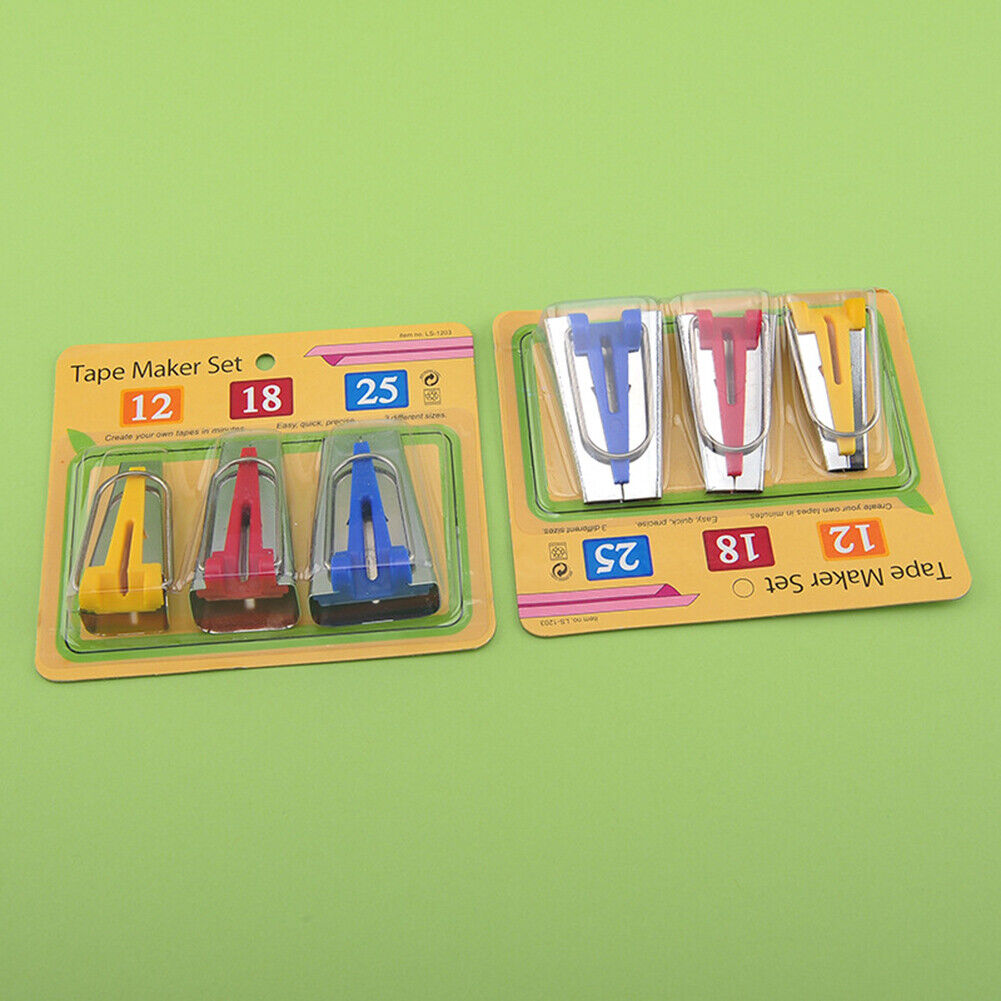 DIY Sewing Accessories Bias Tape Makers 3 Size 12mm 18mm 25mm Hemming Tool