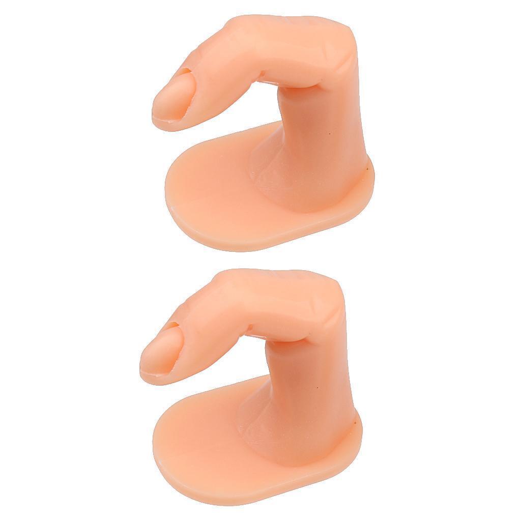 2pcs Nail Art Practice Fingers False Nail Polish Training Tool without Nails