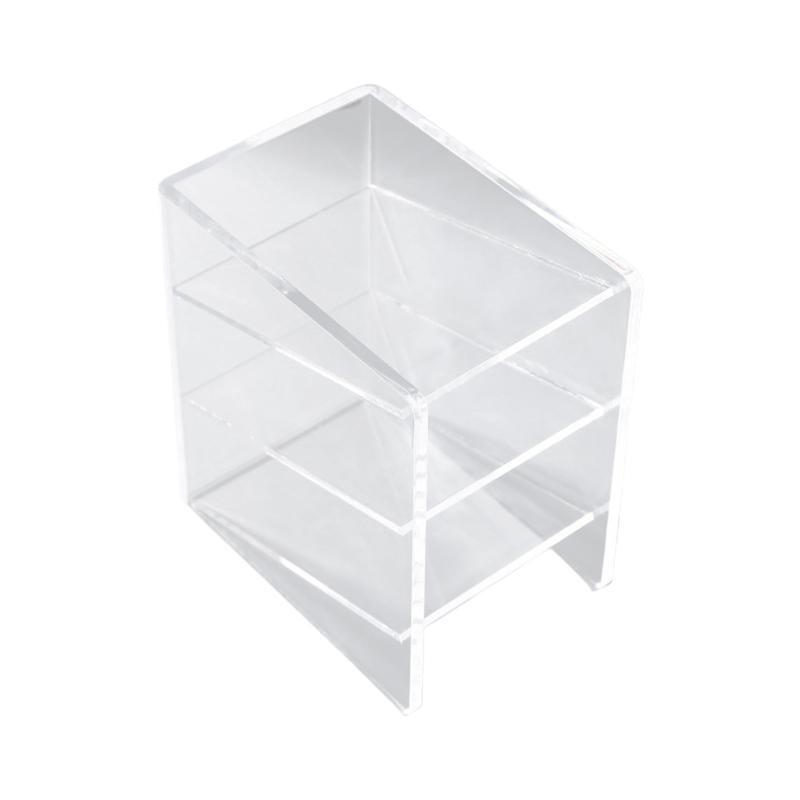 Desktop 3-grid Clear Pen Holder Transparent Makeup Tools Organizer Holder Box