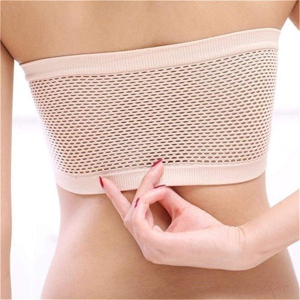 Women High Elastic Invisible Wrapped Strapless Tube Tops Wrap Chest Seamless