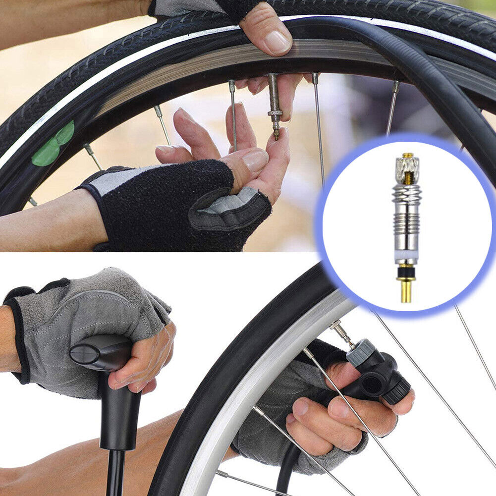6pcs Brass Presta MTB Road Bike Bicycle Tire Valve Core + Removal Tool