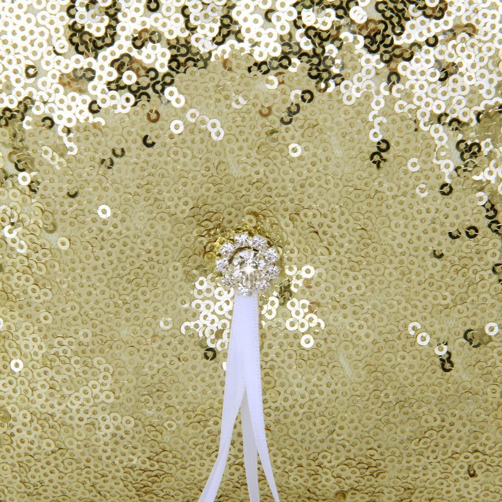 4 Pieces Wedding Flower Girl Basket Sequins Ribbon Flower Basket