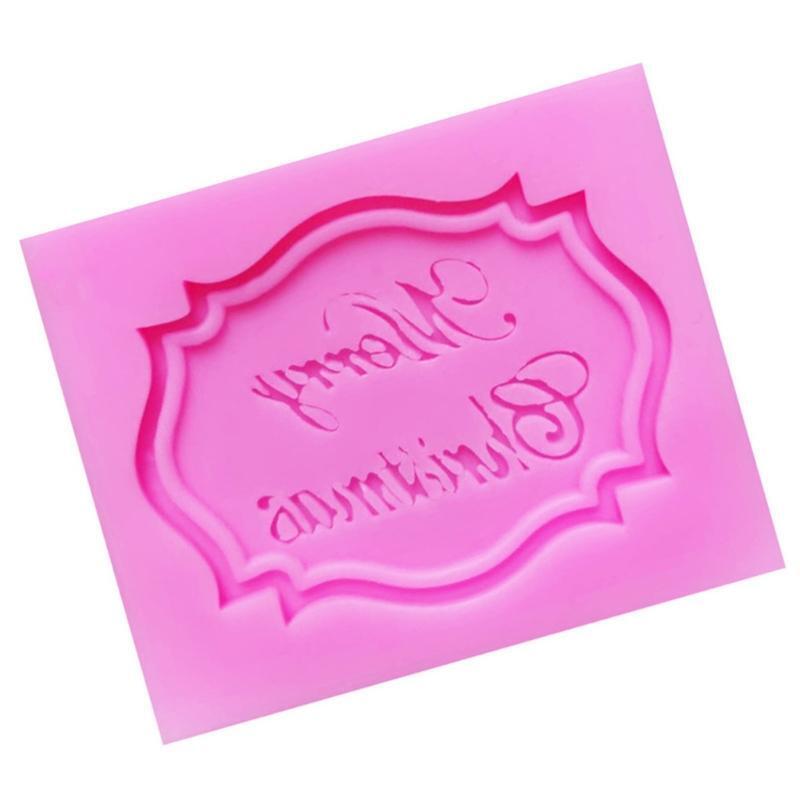 Candy Molds Silicone Material Merry Christmas Letters Shapes for Xmas Festival