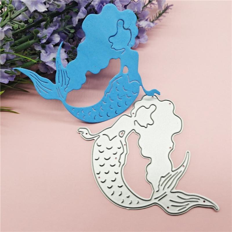 Sea-maid Girl Embossing Metal Cutting Die Stencil Cartoon DIY Scrapbook Template
