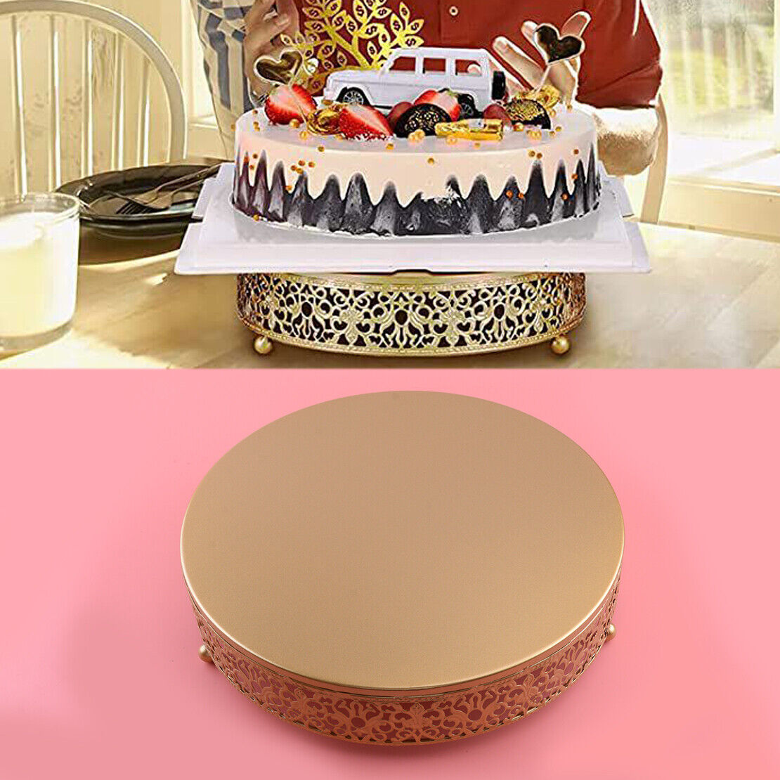 12" Metal Round Dessert Cupcake Cake Stand Display Plate Centrepiece Wedding New