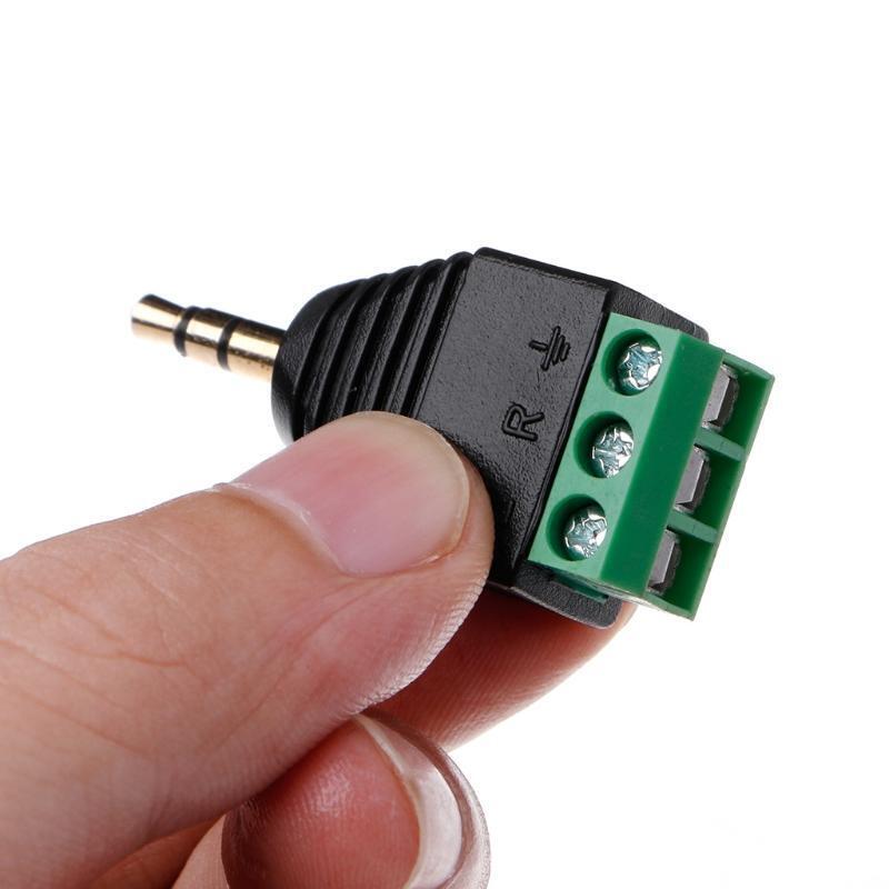 3 Pcs Video AV Balun 3.5mm 1/8" Stereo Male to AV 3 Screw Terminal Plug