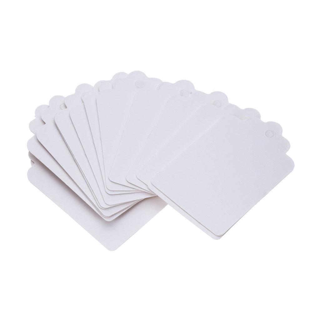 100pcs Blank Label Cards Kraft Paper Wedding Gifts DIY Hanging Tag(White)