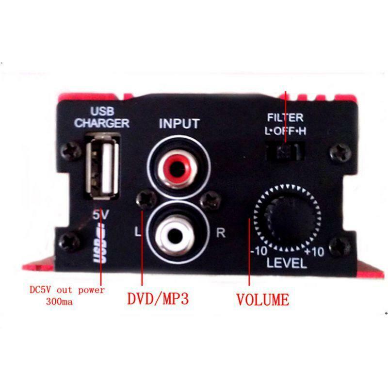 Mini Hi-Fi 18W 2 Channel Stereo Audio Amplifier For Car Auto Motorcycle