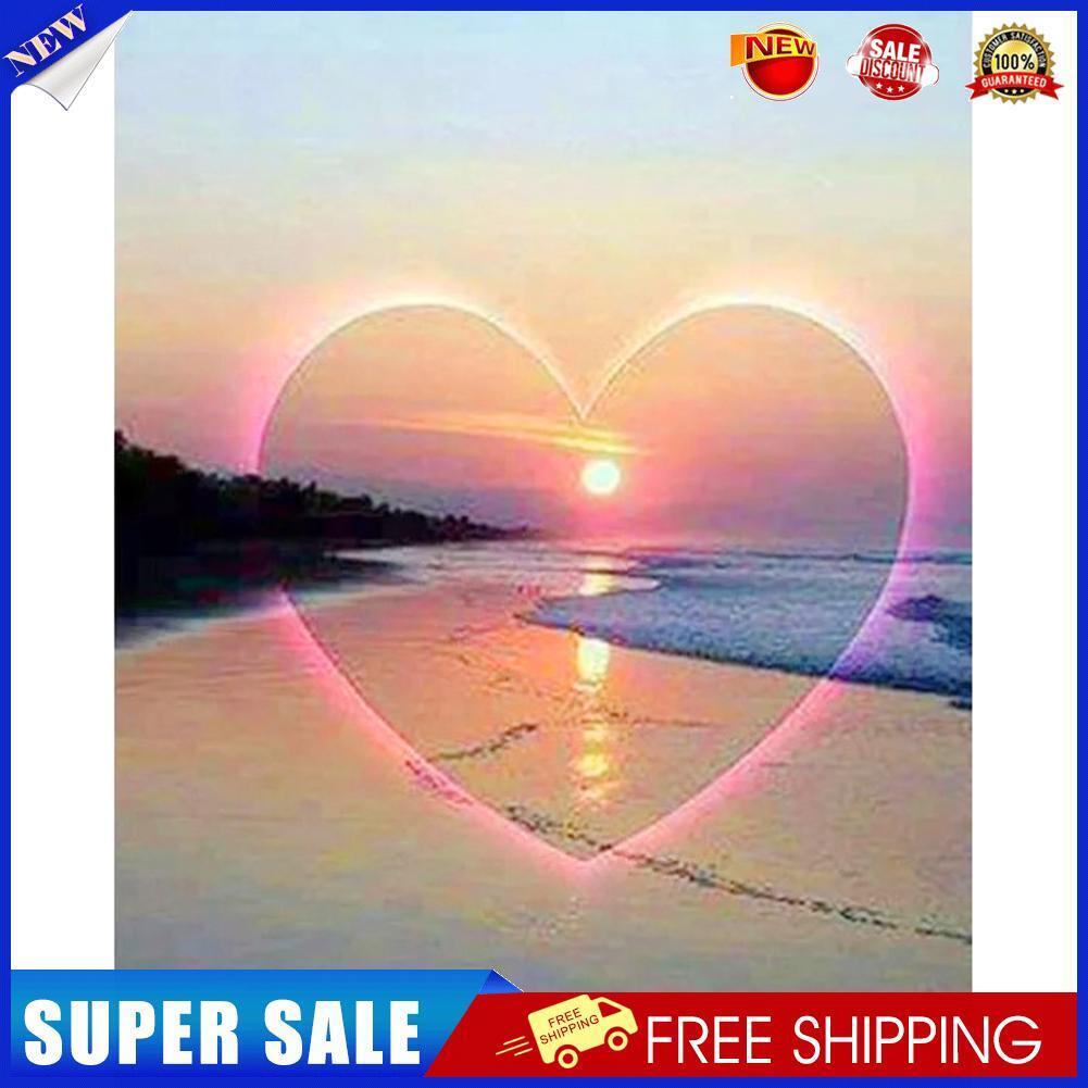 Full Round Drill Diamond Painting DIY Love Sunset Cross Stitch Embroidery