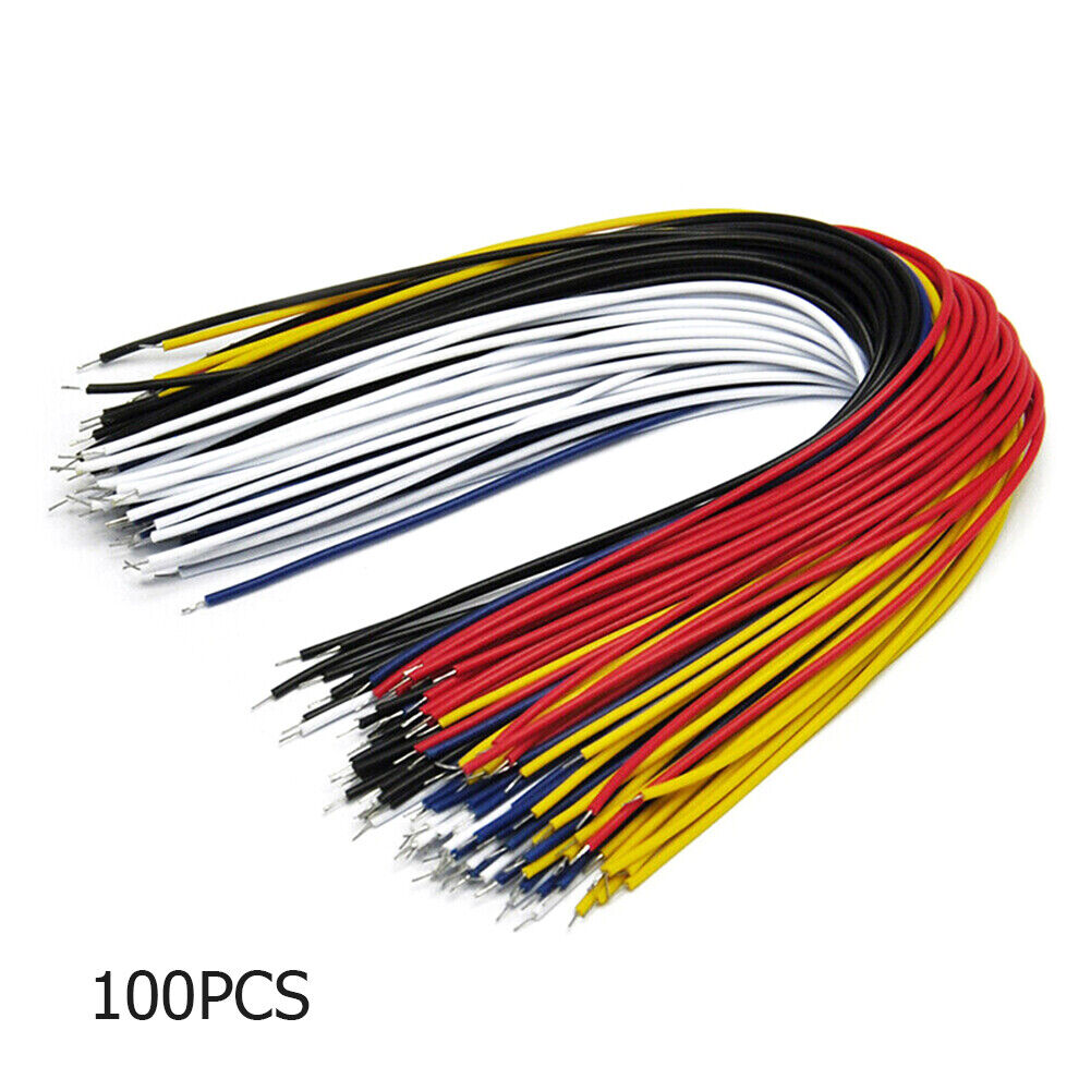 100pcs Tin Plated Breadboard PCB Solder Cable Copper Fly Jumper Wire 8 inch