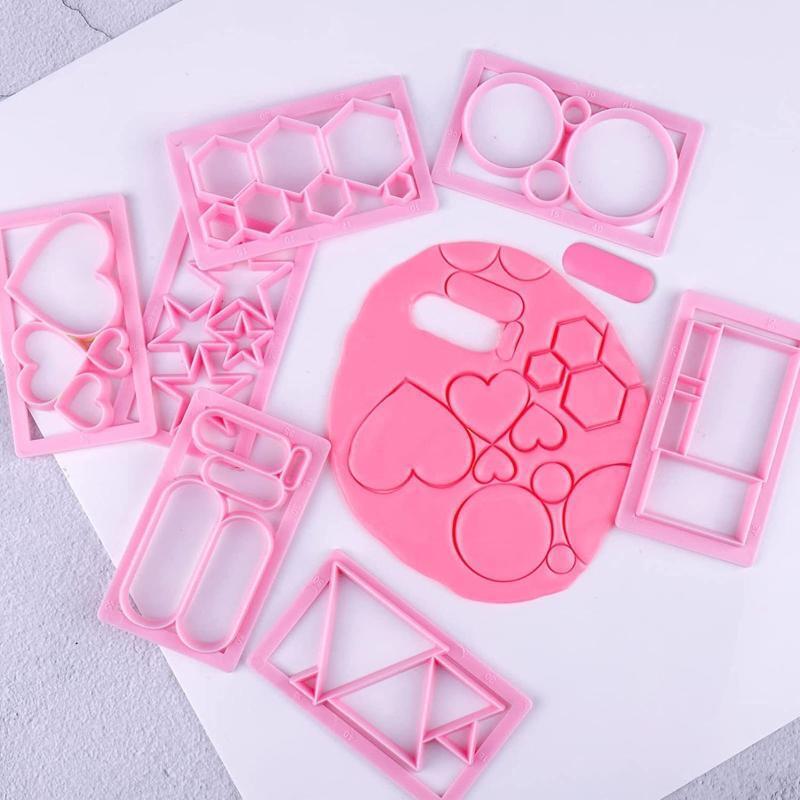 7 Shapes Clay Cutters with Earring Hooks Plastic Bags for Earring Jewelry Making