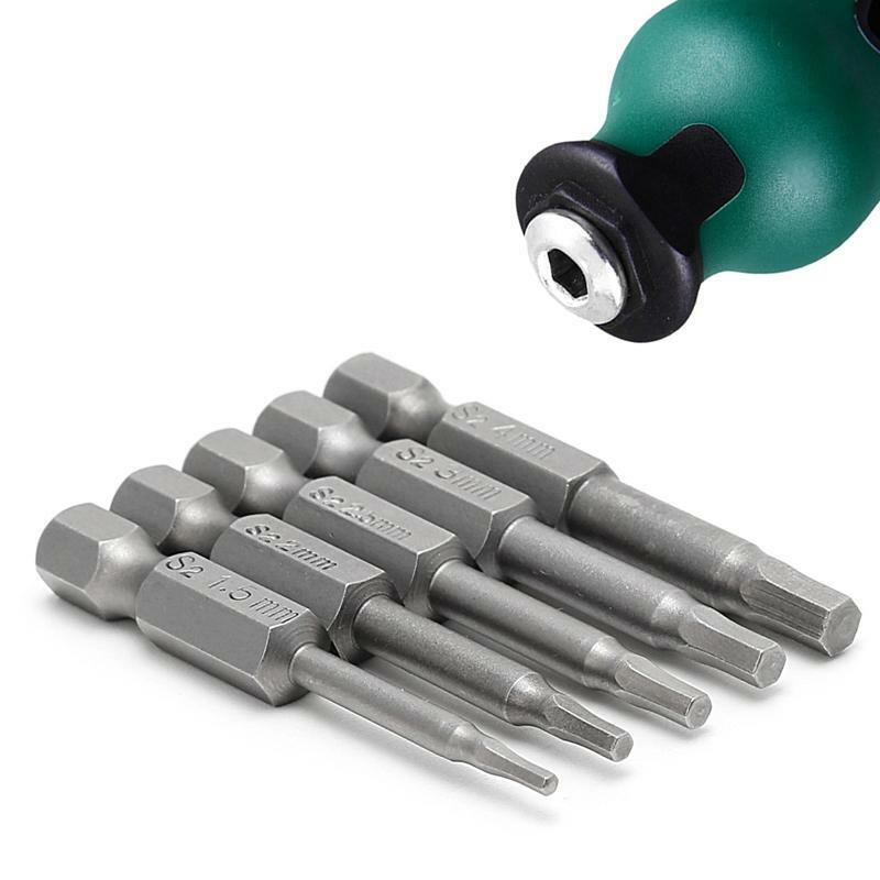 5 Pcs Magnetic Hexagon Screwdriver S2 Steel 1/4" Hex Shank 50mm Power Drill Bit