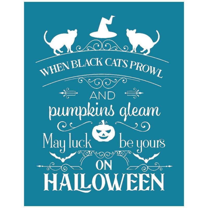 Halloween Self-Adhesive Silk Screen Printing Stencil Reusable Sign Stencils DIY