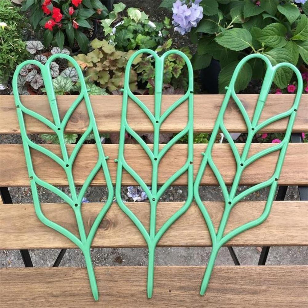 Leaf Shape Garden Trellis for Climbing Potted Plant Support (3pcs Hard)