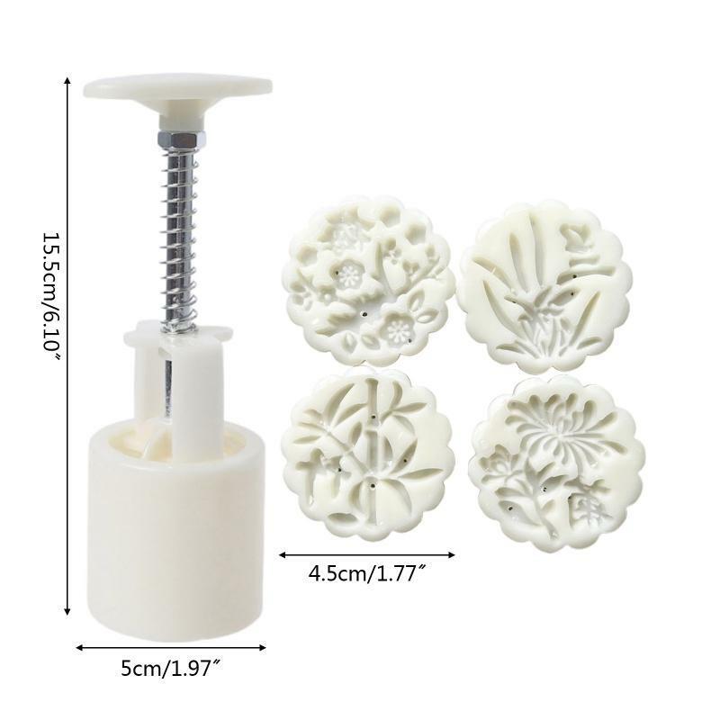 50g Moon Cake Mold Set Festival DIY Hand Press Cookie Desserts Cutter Pastry