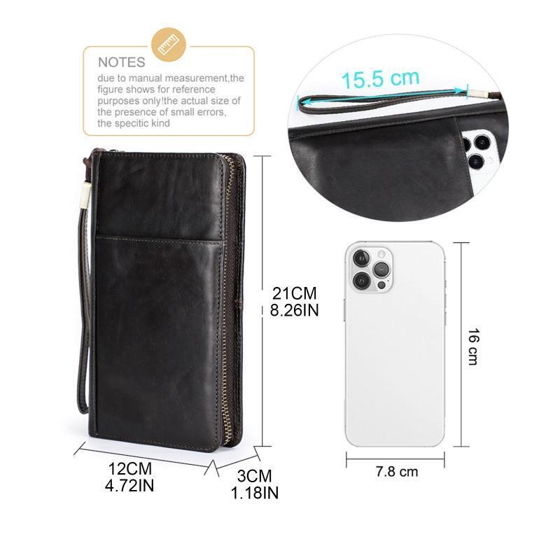 Men's Leather Wallet Blocking Card Holder Pen Slot Travel Passport Organizer