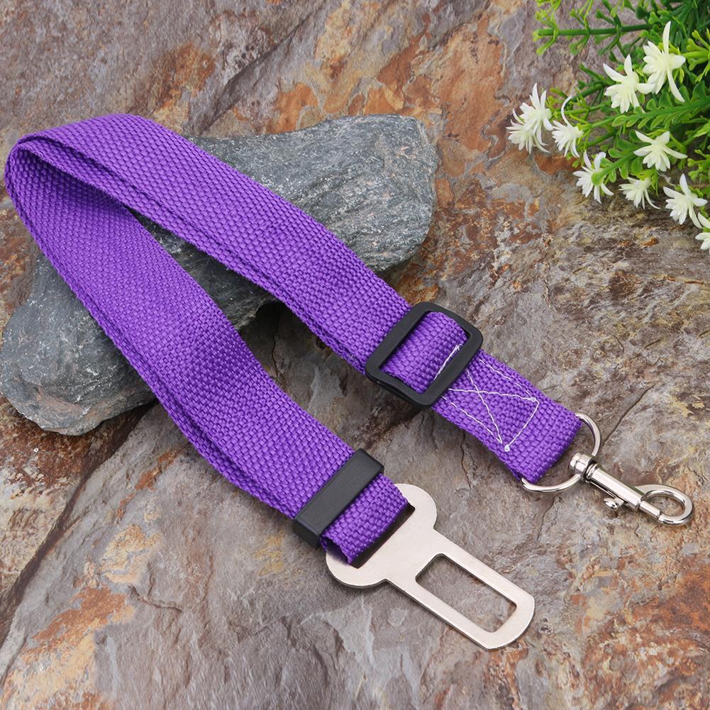 Car Pet Dog Seat Belt Puppy Safety Seatbelt Dog Harness Lead Clip (Purple)