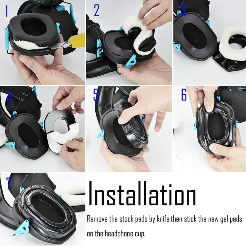 2pcs Silicone Gel Ear Pads Cushion Headphone Headset Earmuffs for Walker Razor