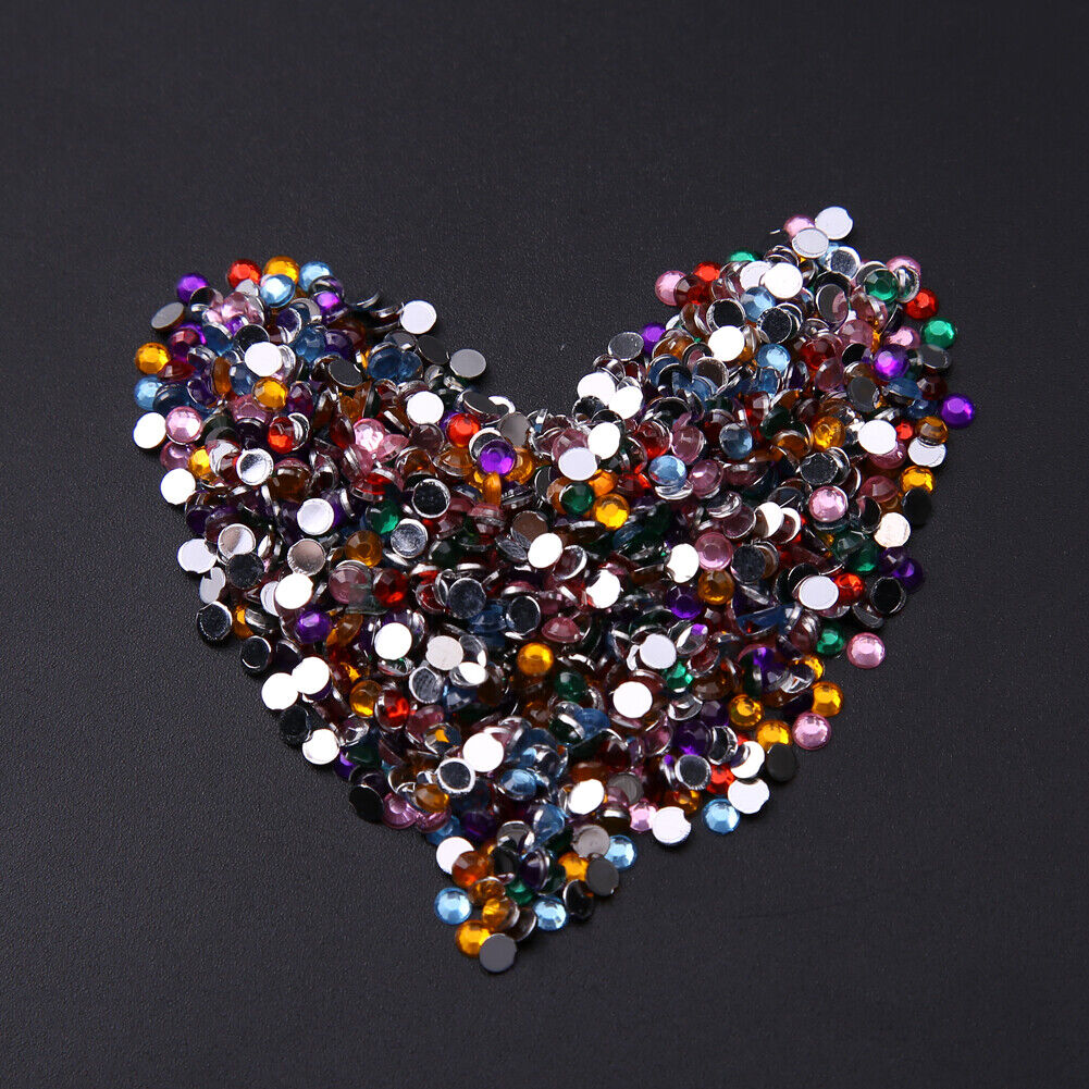 Acrylic Nail Art Tips Gems Crystal Rhinestones Glitter DIY Nail Decoration