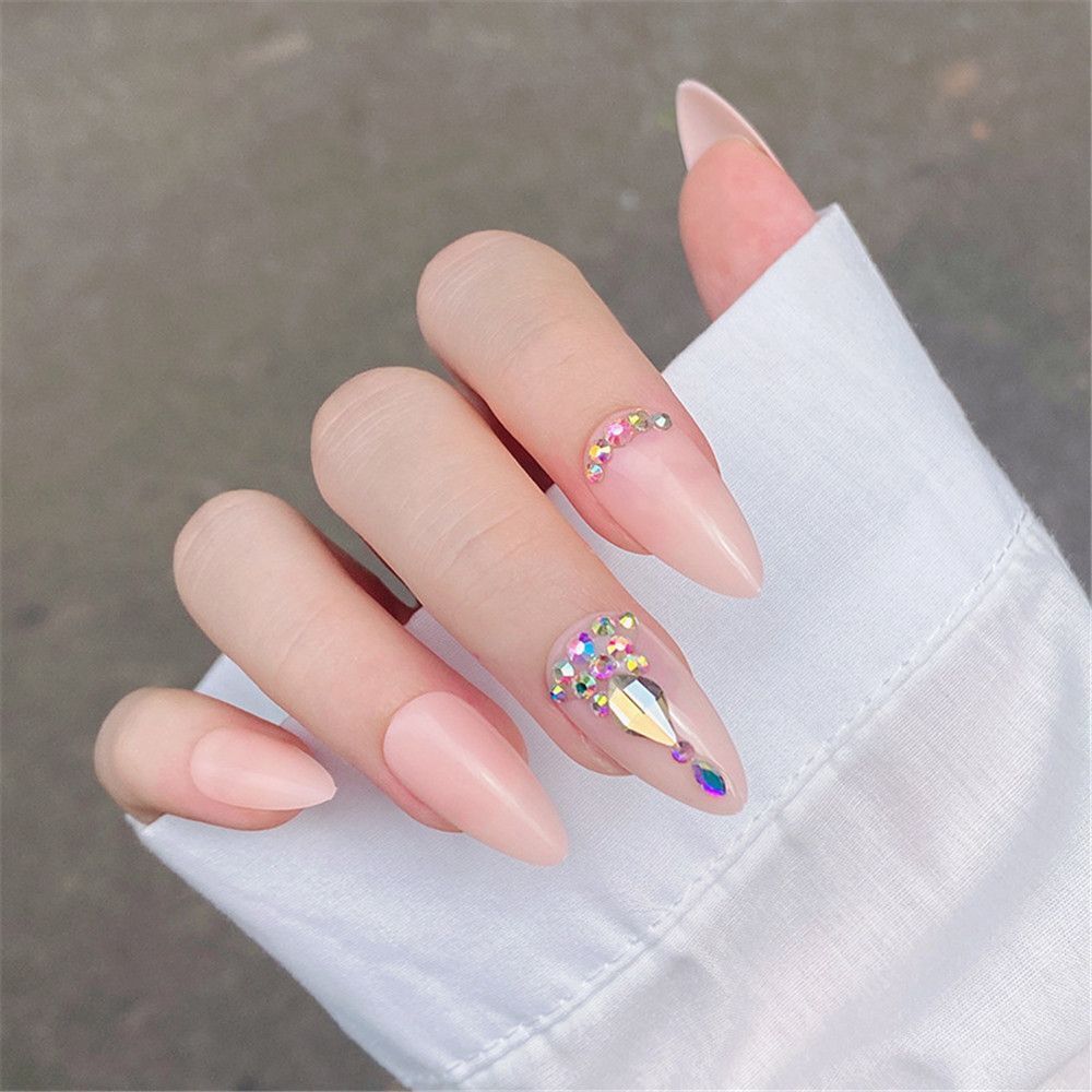 Jelly Gum Nail Art Beauty Ballet Nail Tip False Nails Almond Ombre Ballerina