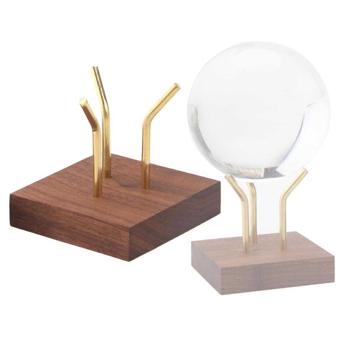 Display Stand Collectibles Wooden Square Base Crystal Ball Rack Support for