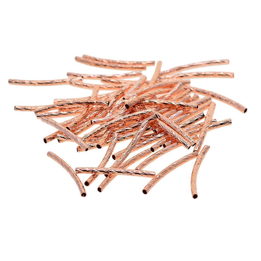 400Piece Engraved Curved Tube Noodle  Jewelry Making 25x2mm