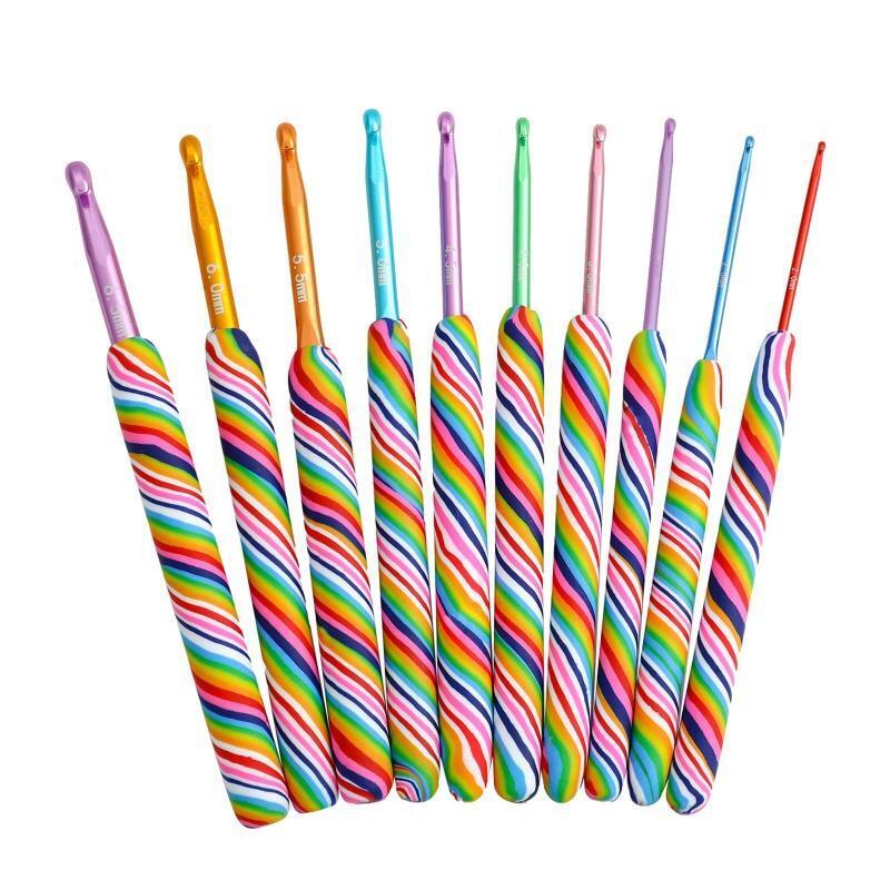 10pcs Colorful Crochet Hooks Set Crochet Needles Weaving Sewing Knitting Tools