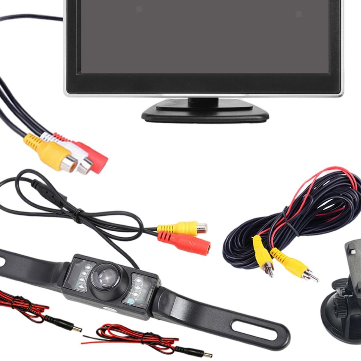 Automotive Car Backup Cameras 5 inch Monitor License Plate Camera Premium