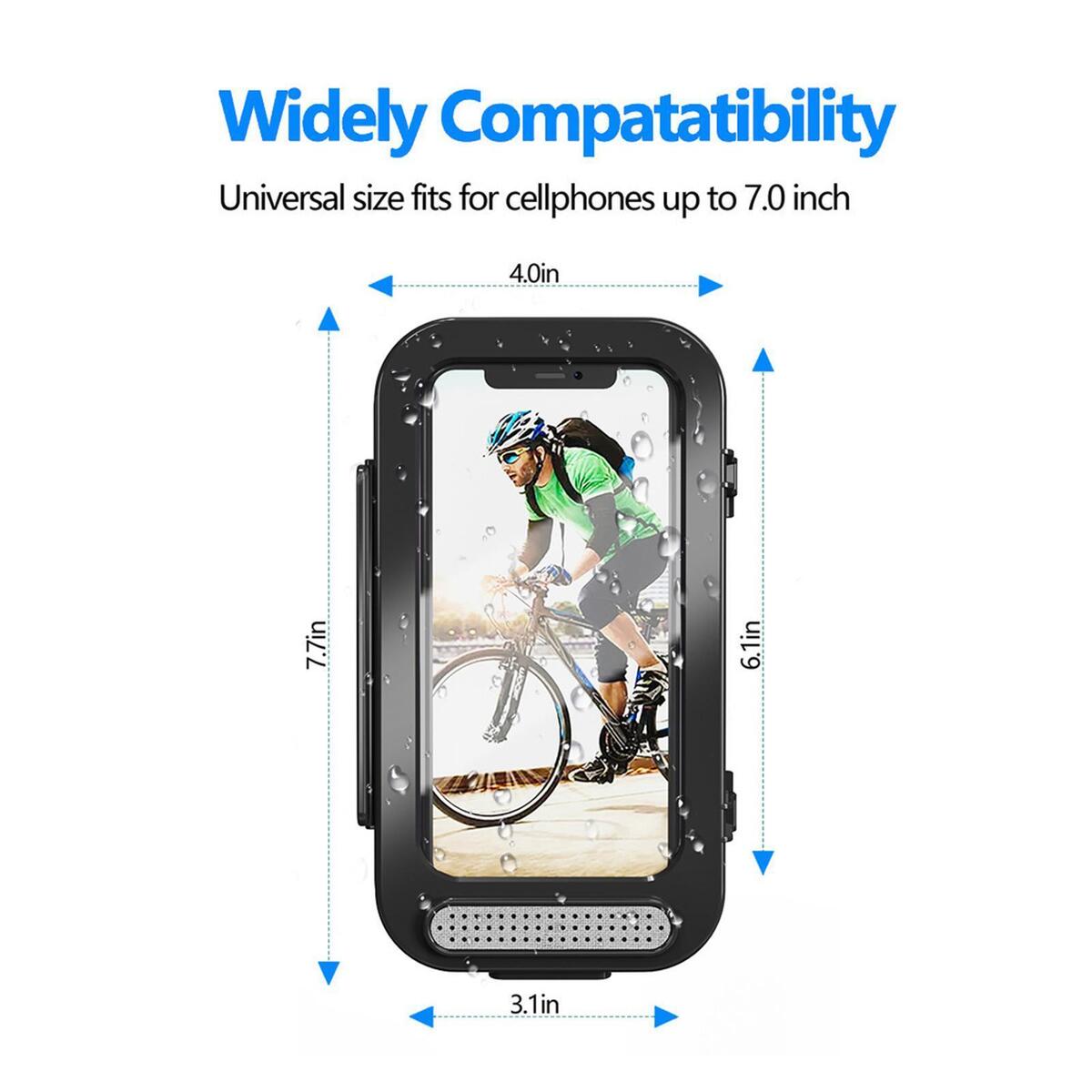 Shiwaki Waterproof Bicycle Motorcycle Handlebar Smart Phone Holder Case
