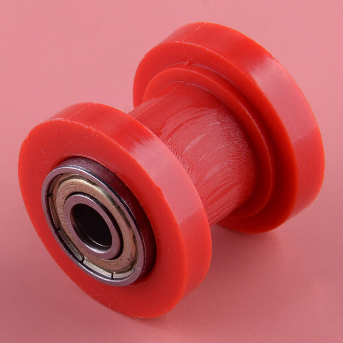 Universal Motorcycle Red 8mm Chain Roller Slider Tensioner Guide Pulley Dirt Pit