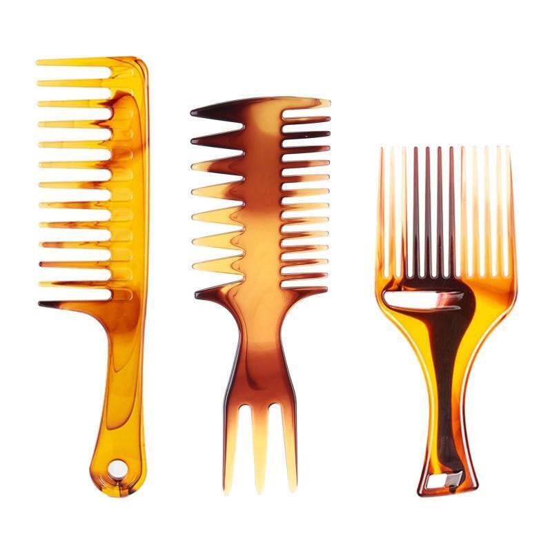 3pcs Men's Oil Head Comb Anti Static Wide Teeth Combs Professional Hair Styling
